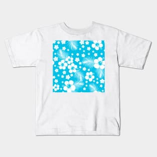 Hawaiian Hibiscus Aqua Kids T-Shirt
